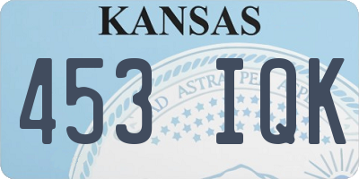 KS license plate 453IQK
