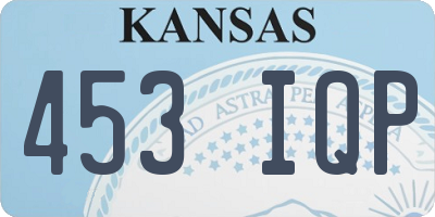 KS license plate 453IQP
