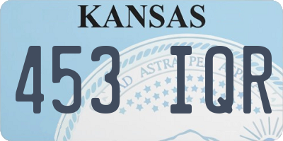 KS license plate 453IQR