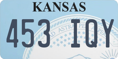 KS license plate 453IQY