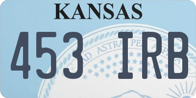 KS license plate 453IRB