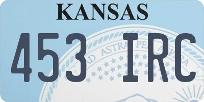KS license plate 453IRC