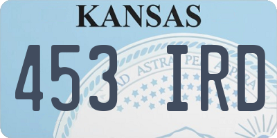 KS license plate 453IRD