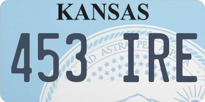 KS license plate 453IRE
