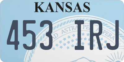 KS license plate 453IRJ