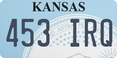 KS license plate 453IRQ