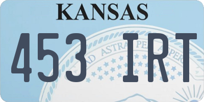 KS license plate 453IRT
