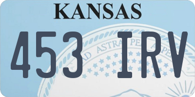 KS license plate 453IRV