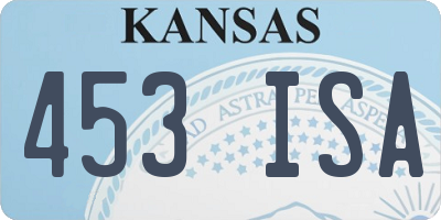 KS license plate 453ISA