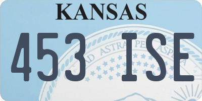 KS license plate 453ISE
