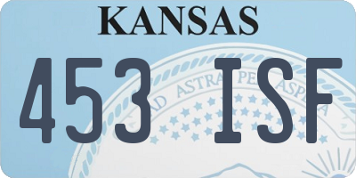 KS license plate 453ISF