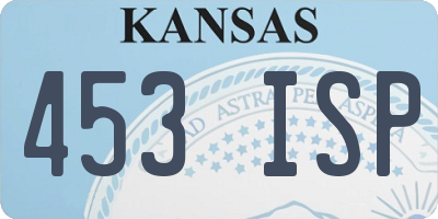 KS license plate 453ISP