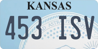 KS license plate 453ISV