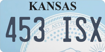 KS license plate 453ISX