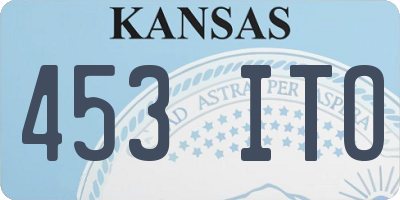 KS license plate 453ITO