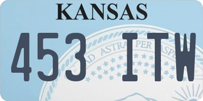 KS license plate 453ITW