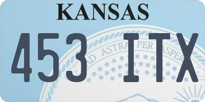KS license plate 453ITX