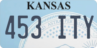 KS license plate 453ITY