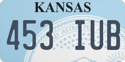 KS license plate 453IUB