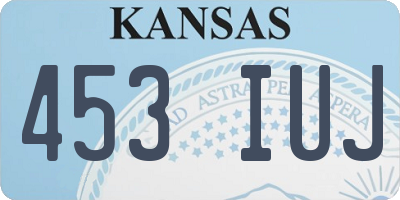 KS license plate 453IUJ
