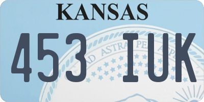 KS license plate 453IUK