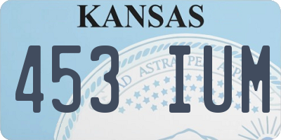 KS license plate 453IUM
