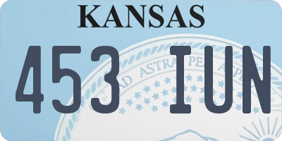 KS license plate 453IUN