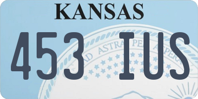 KS license plate 453IUS