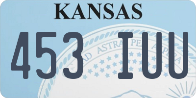 KS license plate 453IUU