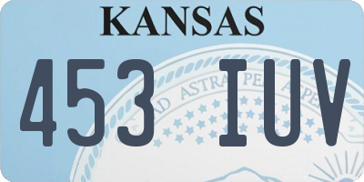 KS license plate 453IUV