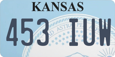 KS license plate 453IUW