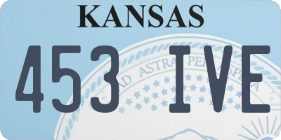 KS license plate 453IVE