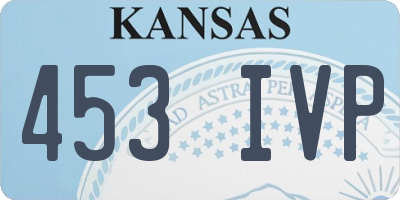 KS license plate 453IVP