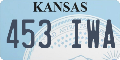 KS license plate 453IWA