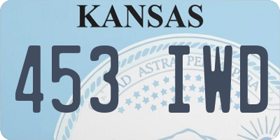 KS license plate 453IWD