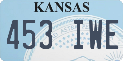 KS license plate 453IWE