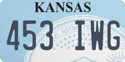 KS license plate 453IWG