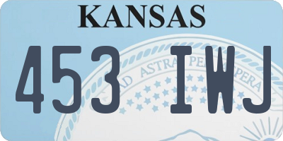 KS license plate 453IWJ