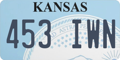 KS license plate 453IWN