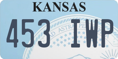 KS license plate 453IWP