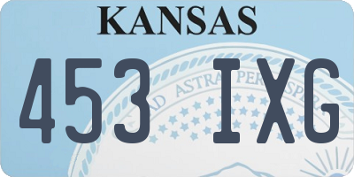KS license plate 453IXG