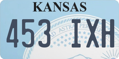 KS license plate 453IXH