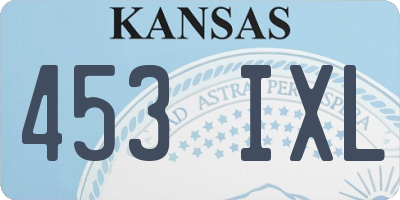 KS license plate 453IXL