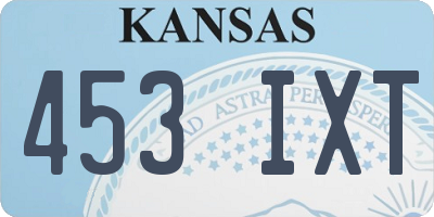 KS license plate 453IXT