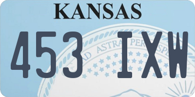 KS license plate 453IXW