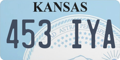 KS license plate 453IYA