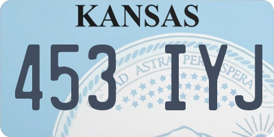 KS license plate 453IYJ