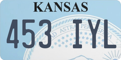 KS license plate 453IYL