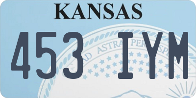 KS license plate 453IYM