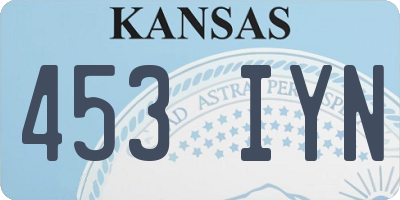 KS license plate 453IYN